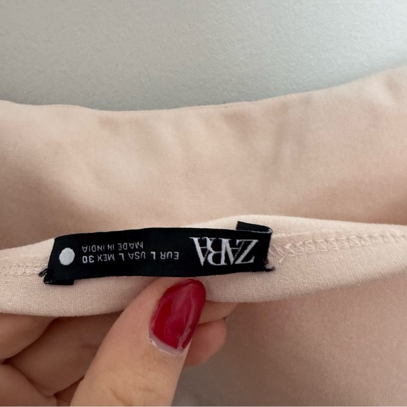 Zara Embroidered sparkly beaded Beige Crop Top mesh fairycore summer L - Picture 5 of 5